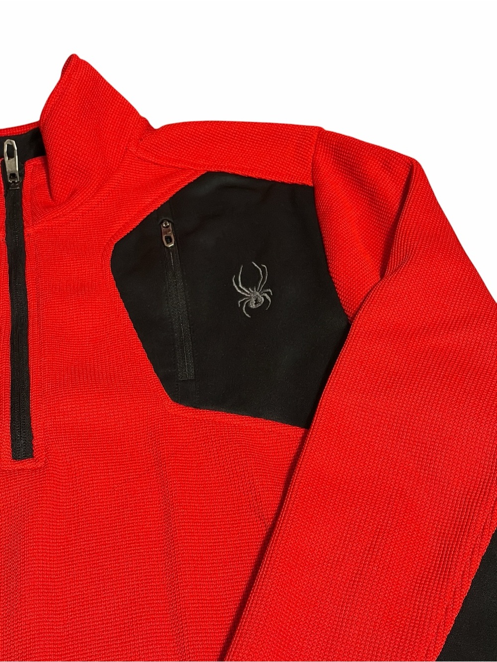 Spyder Men’s Red and Black Quarter-Zip Performance Sweater - Picture 2 of 6